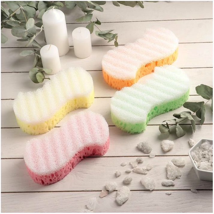 Картинка Губка для тела массажная «Наслаждение», 18?9,5?5 см, цвет МИКС (№672734) от магазина Мир детей Товары для Новорожденных