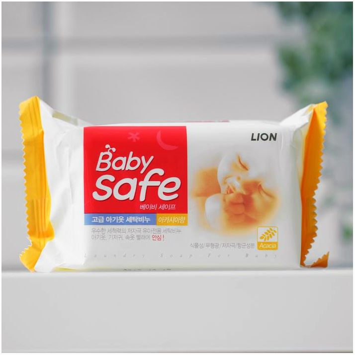 Мыло для стирки детских вещей CJ Lion Baby safe, с ароматом акации, 190 г артикул анонс 1411028