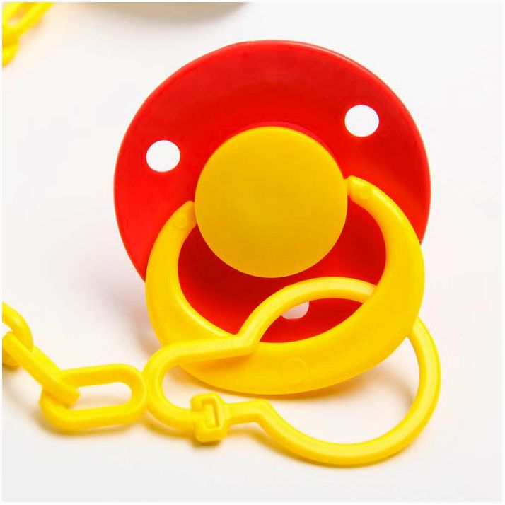 Картинка Соска-пустышка латексная классическая с кольцом «Наше чудо», на цепочке с прищепкой, от 0 мес. (№1476705) от магазина Мир детей Товары для Новорожденных