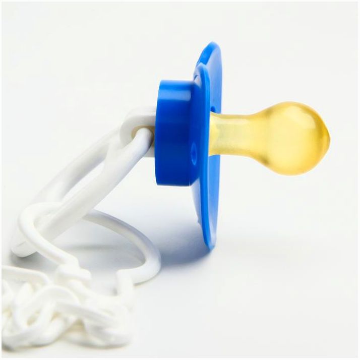 Картинка Соска-пустышка латексная классическая с кольцом «Я люблю папу», на цепочке с прищепкой, от 0 мес. (№1476828) от магазина Мир детей Товары для Новорожденных