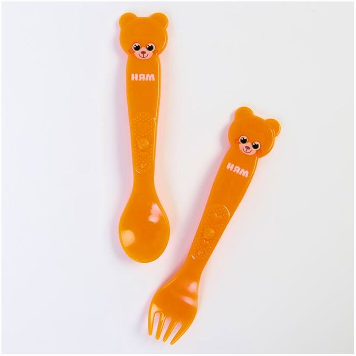Картинка Набор для кормления: ложка и вилка «Для Малыша», от 5 мес., оранжевый МИКС (№4822601) от магазина Мир детей Товары для Новорожденных