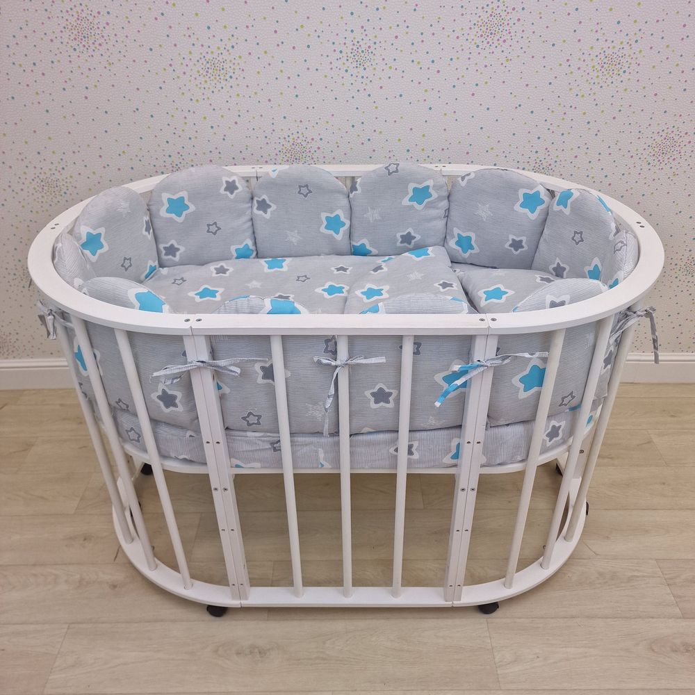 КПБ 21 пр (борт + пододеяльник + 2 одеяла + наволочка + 2 подушки + 3 простыни (бязь) 12пк артикул анонс 1150-О-1бб