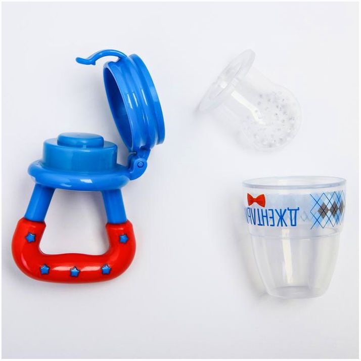 Картинка Ниблер «Джентльмен», с силиконовой сеточкой, цвет голубой (№2279609) от магазина Мир детей Товары для Новорожденных