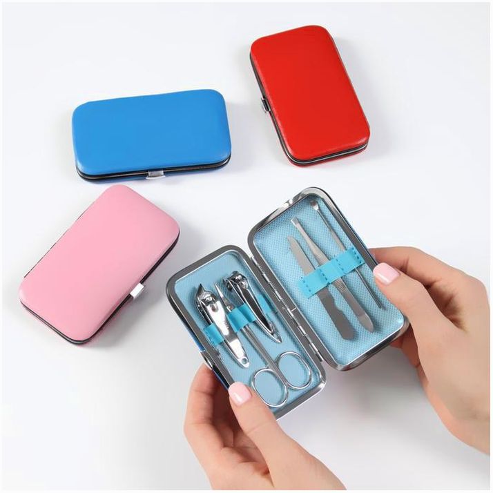 Набор маникюрный, 6 предметов, в футляре, цвет МИКС артикул анонс 138009