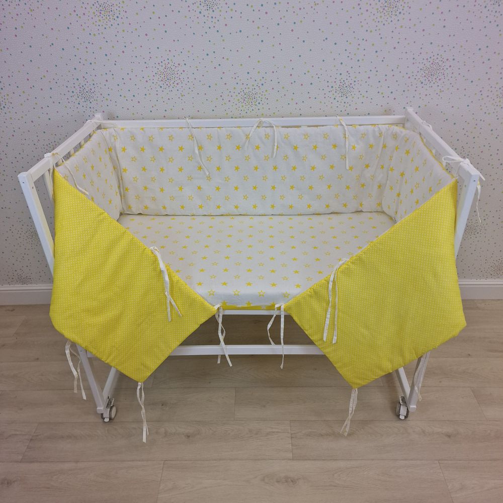 Бортик сплошной по всему периметру кроватки (бязь + синтепон) артикул анонс 950_03