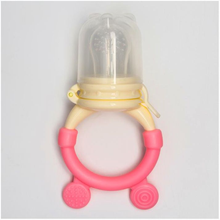 Ниблер для прикорма «Ушки», с силиконовой сеточкой, цвет розовый артикул анонс 4313597