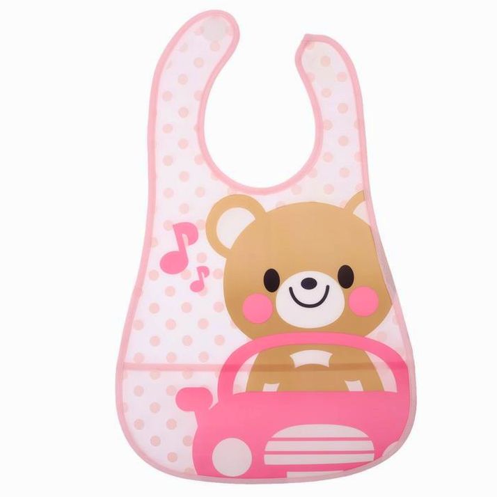 № 1890562 Нагрудник с карманом для девочки, непромокаемый, на липучке, цвета МИКС