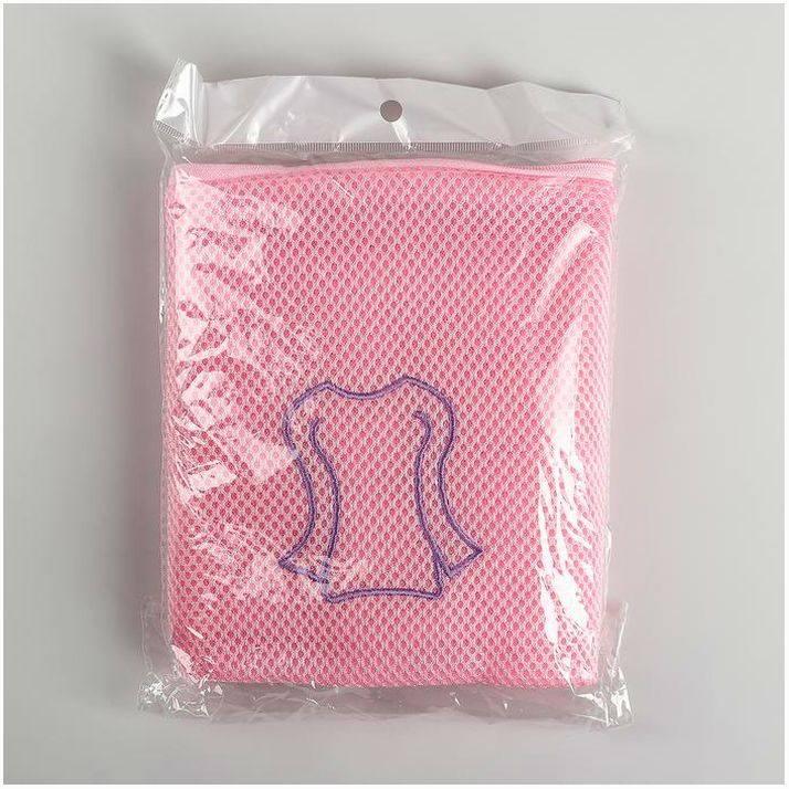 Картинка Мешок для стирки Доляна, 34?23?23 см, трехслойный, крупная сетка, цвет МИКС (№2516026) от магазина Мир детей Товары для Новорожденных