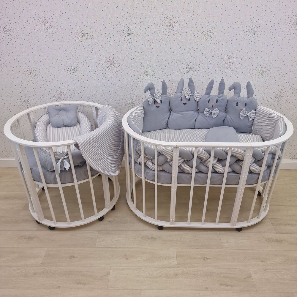 КПБ 18 пр (борт + пододеяльник + 2 одеяла + наволочка + 2 подуш + 2 прост + гнездо (бязь) артикул анонс 1182-О-1бб