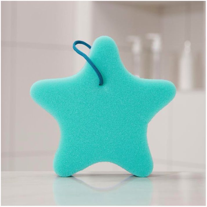 Картинка Губка для тела «Звёздочка», 16,5?16,5?4 см, цвет МИКС (№672740) от магазина Мир детей Товары для Новорожденных
