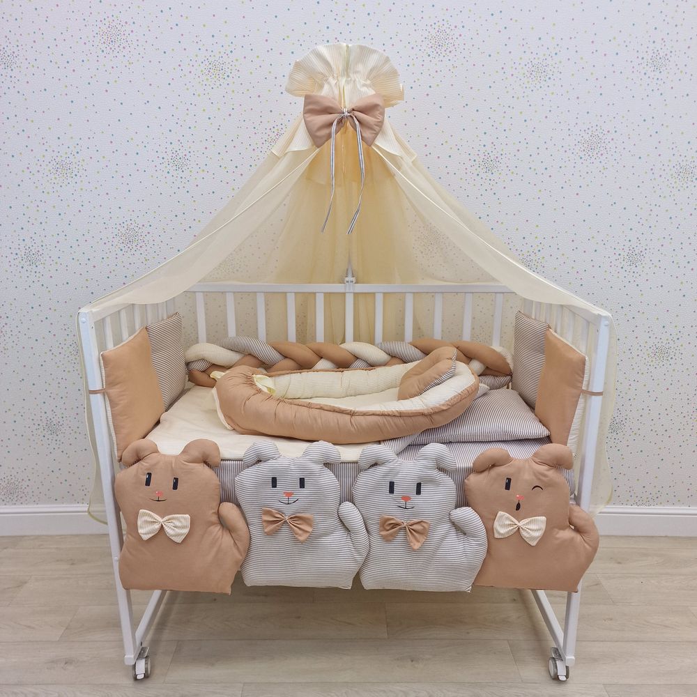 КПБ 17 пр (балдахин + борт + пододеяльник + одеяло + наволочка + 2подушки + простынь + гнездо (бязь) артикул анонс 1171-0-1_05