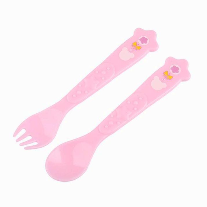 Картинка Столовые приборы «Маленькая леди», 2 пр: ложка и вилка, от 5 мес., цвет розовый (№2618962) от магазина Мир детей Товары для Новорожденных