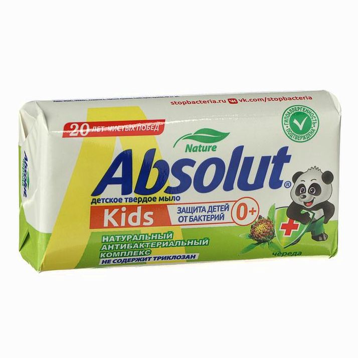 Мыло АБСОЛЮТ Kids, с ароматом череды, 90 г артикул анонс 774247