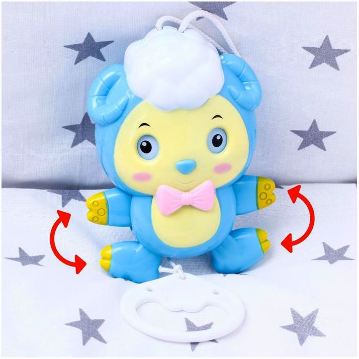 № 2849242 Подвеска музыкальная заводная «Барашик» на кроватку/коляску,цвет МИКС