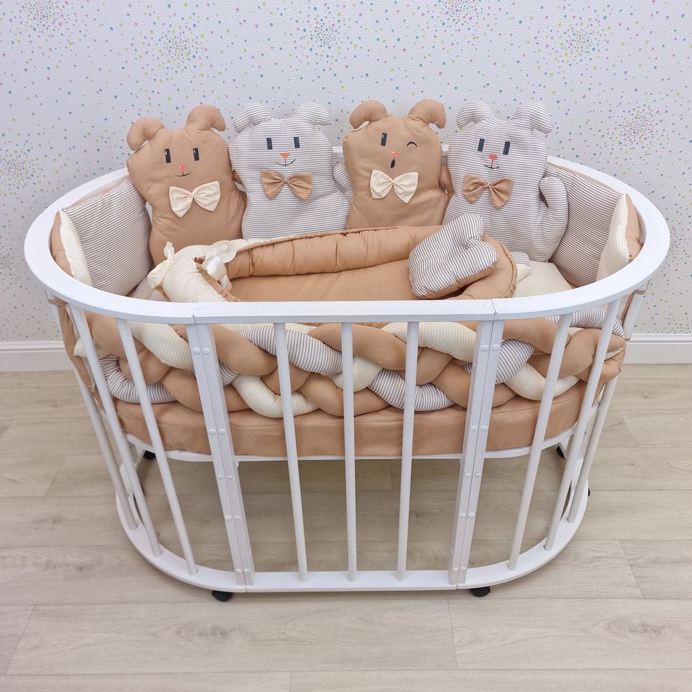 КПБ 16 пр (борт + пододеяльник + одеяло + наволочка + 2подушки + простынь + гнездо (бязь) артикул анонс 1171-0-1бб_06