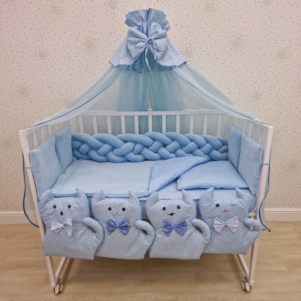 КПБ 17 пр (балдахин + борт + пододеяльник + одеяло + наволочка + подушка + простынь (плюш/бязь) артикул анонс 1180-0-1_03