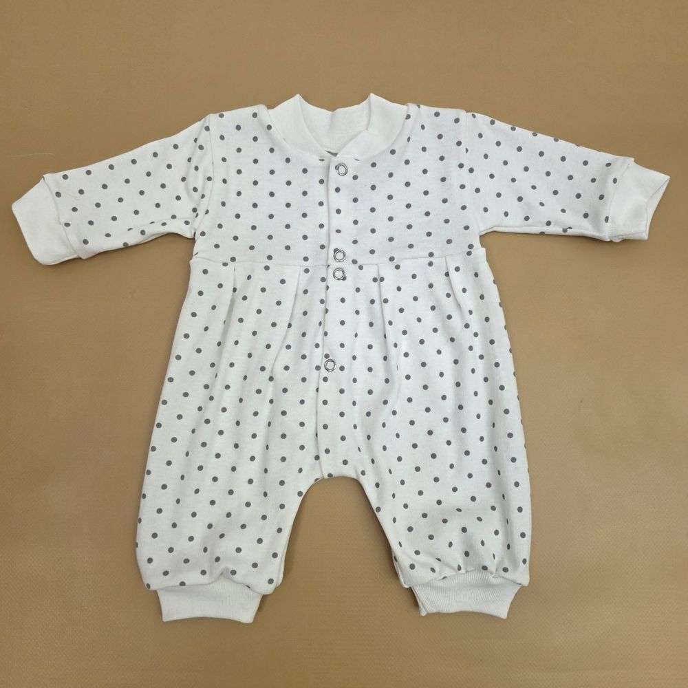 Комбинезон №1 (интерлок, кнопки спереди, открытые ручки и ножки) артикул анонс 0301-56МД