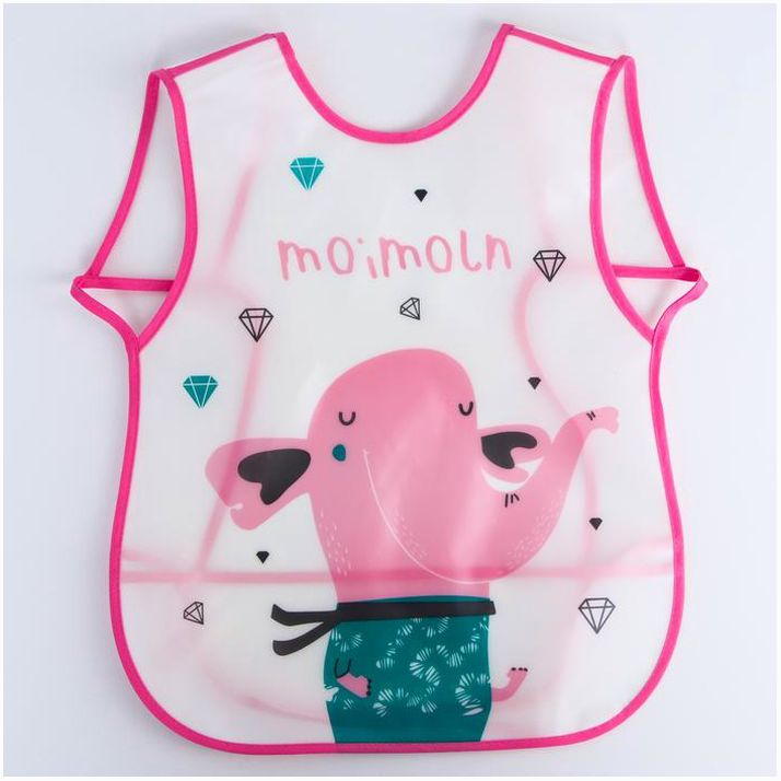 Нагрудник-фартук для кормления непромокаемый на завязках, для девочки, с карманом, МИКС артикул анонс 1890565