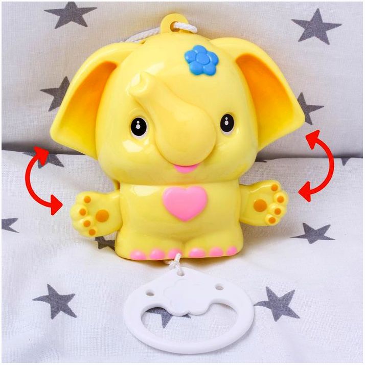 Картинка Подвеска музыкальная «Слоник», заводная, цвет МИКС, Крошка Я (№2849254) от магазина Мир детей Товары для Новорожденных