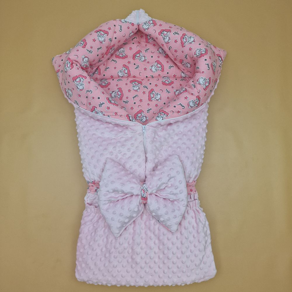 Конверт - одеяло трансформер с карманом+бант-подушка ассорти (плюш/футер) артикул анонс 7498-0-1_04