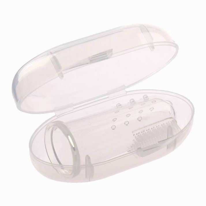 № 2932008 Прорезыватель - массажер детский в контейнере, 3 в 1, на палец, силиконовый от 3 мес.