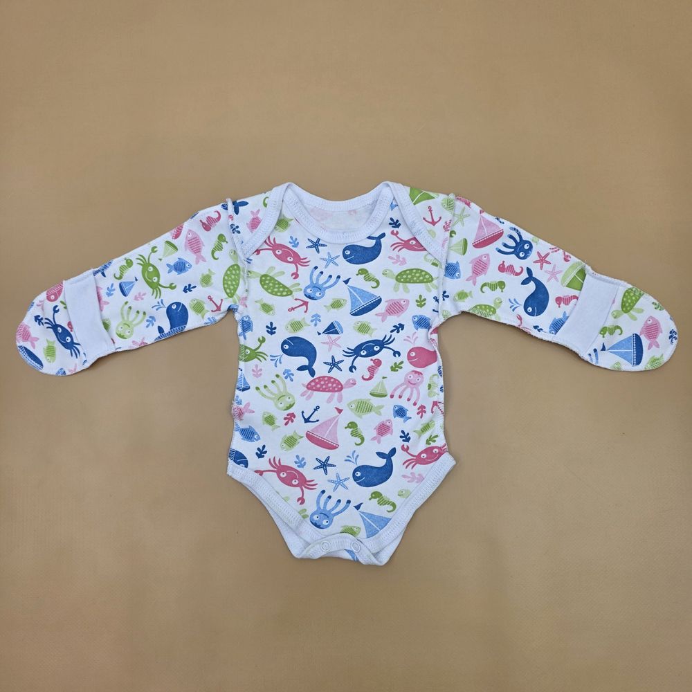 Боди №8 (интерлок, кнопки снизу, зашитая ручка с разрезом, швы наружу) артикул анонс 0116-56МД