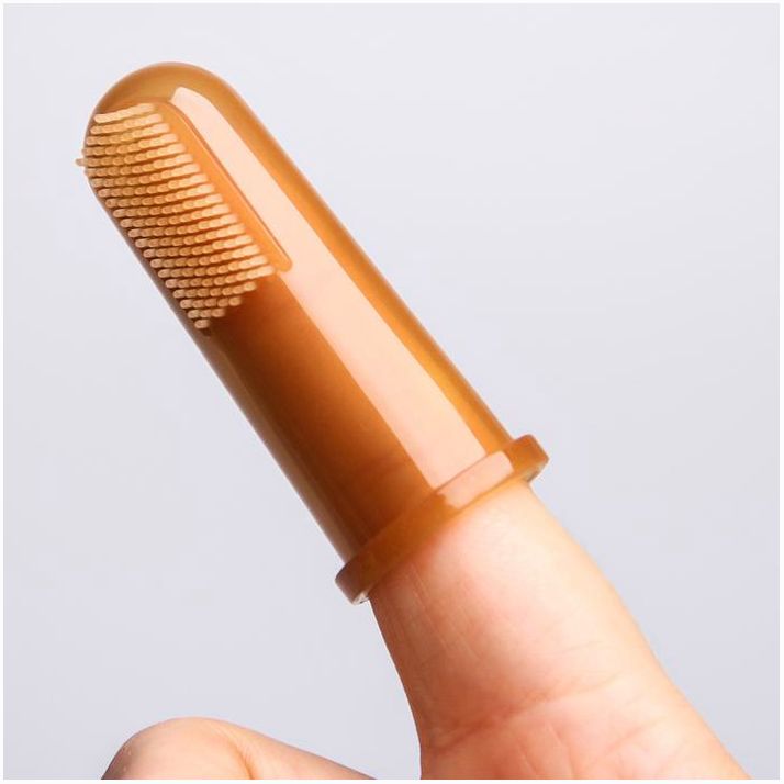 № 4623708 Детская зубная щетка, прорезыватель - массажер, силиконовая, на палец от 3 мес.