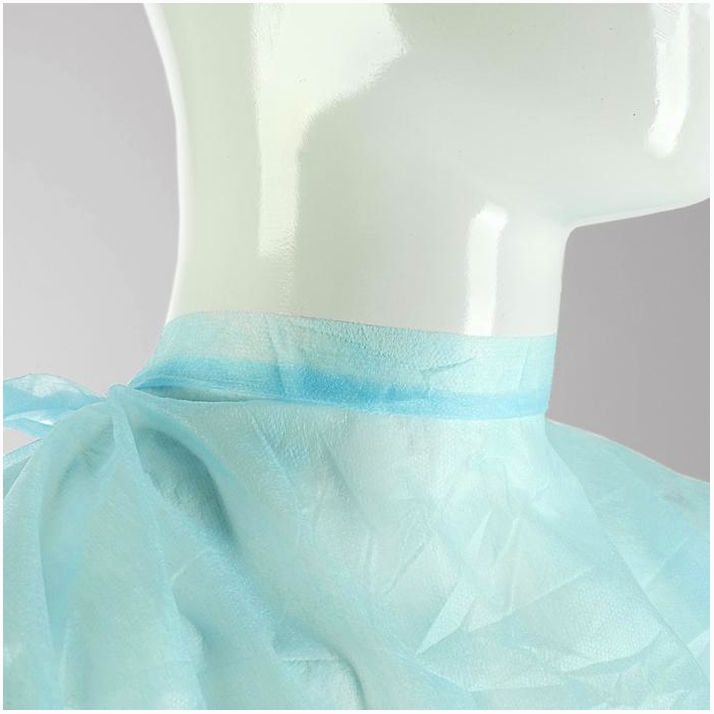 Картинка Халат хирургический,  нестерильный, голубой МИСТР, SMS, пл.25г/м2, длина 110 см, (№4476084) от магазина Мир детей Товары для Новорожденных