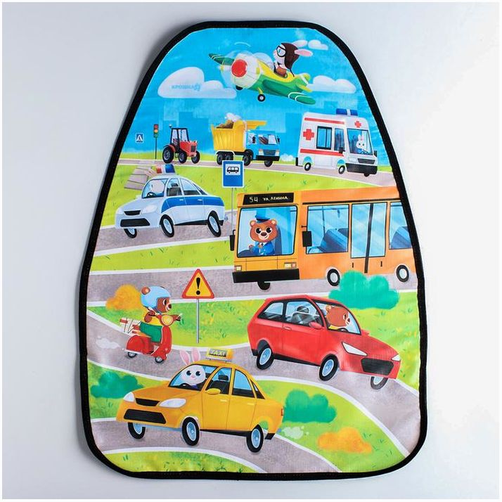 № 1096453 Чехол на сиденье защитный - незапинайка «Весёлое приключение» 610х460 мм