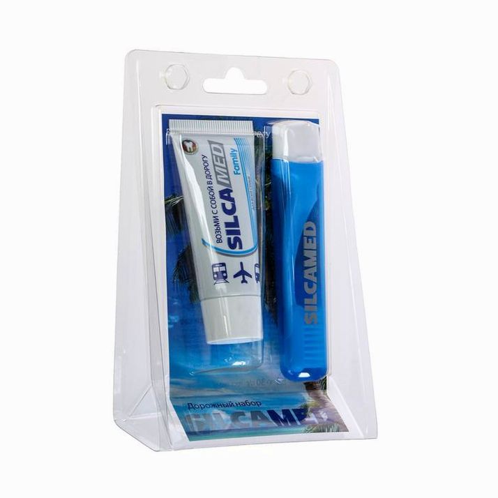 Набор дорожный: зубная паста Silcamed family, 30 г + зубная щётка Silcamed артикул анонс 5066286