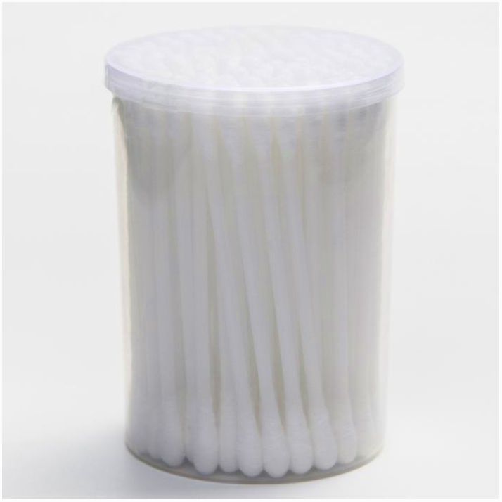 Ватные палочки в тубе 100 шт., наконечник - классика, хлопок/пластик(стик) артикул анонс 5469796