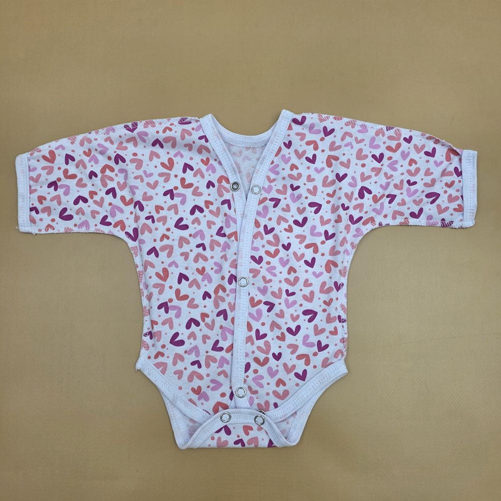 Боди №01 (кулирка, кнопки/пуговки снизу и спереди, длинный рукав, швы наружу) (для маловесных) артикул анонс 0144-50МД