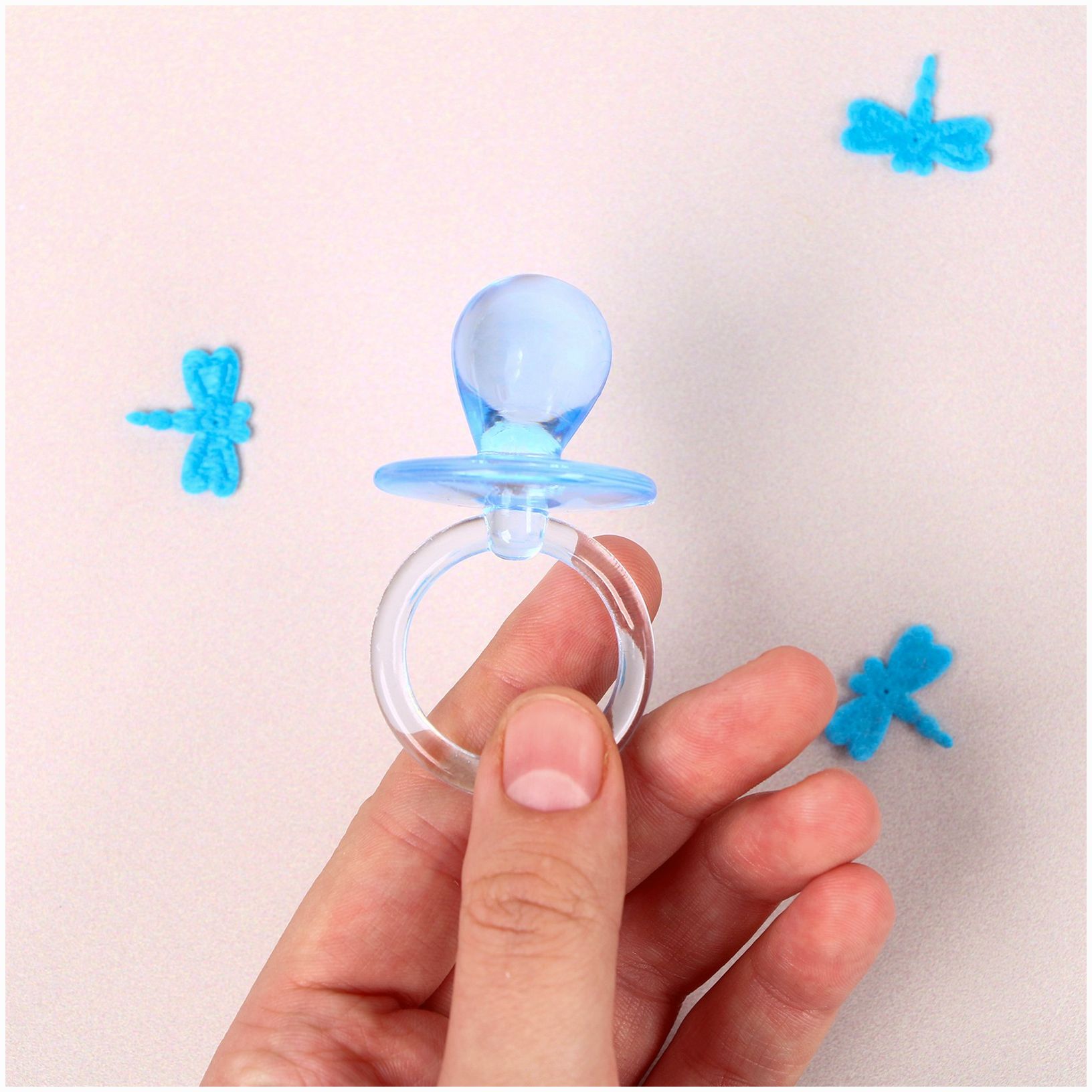 Картинка Набор для украшения «Пустышка», 6 см, набор 3 шт., цвет голубой (№9803700) от магазина Мир детей Товары для Новорожденных