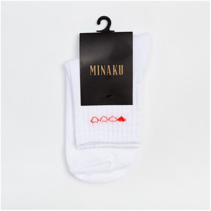 Картинка Носки женские MINAKU «Сердечки», цвет белый, размер 36-37 (23 см) (№7425341) от магазина Мир детей Товары для Новорожденных