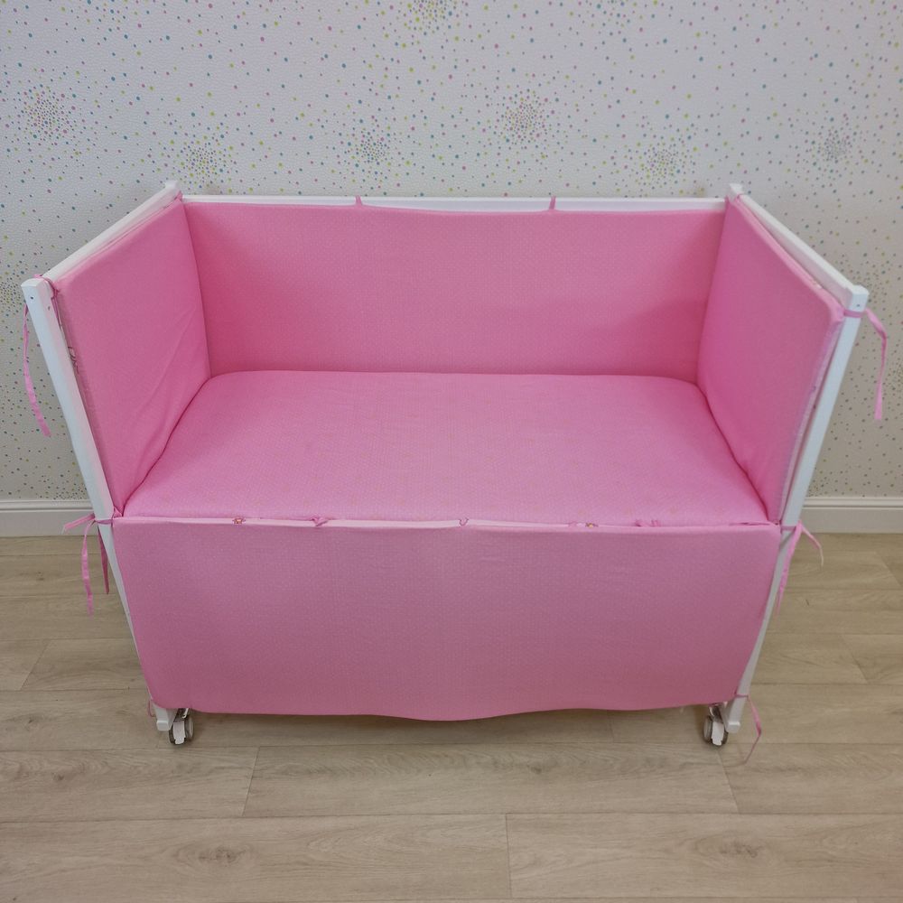 Бортик из 4 (2дл+2пр) подушек по всему периметру кроватки (бязь + пенополиуретан) артикул анонс 929_06