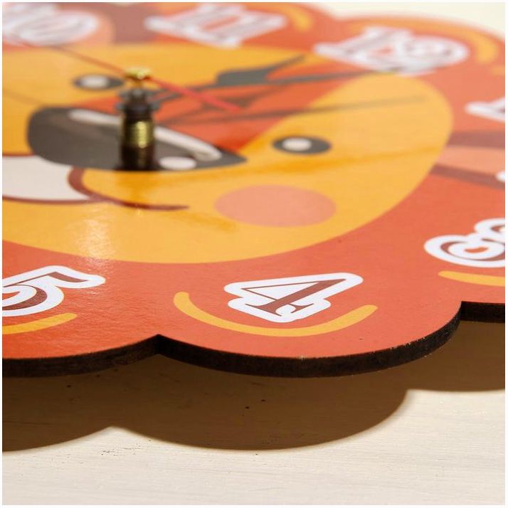 Картинка Часы настенные, серия: Детские, "Львёнок", плавный ход, 24 см (№3734013) от магазина Мир детей Товары для Новорожденных