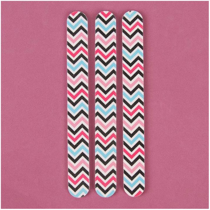 Картинка Пилки-наждаки, абразивность 240/240, 18 см, 3 шт, рисунок МИКС (№604243) от магазина Мир детей Товары для Новорожденных