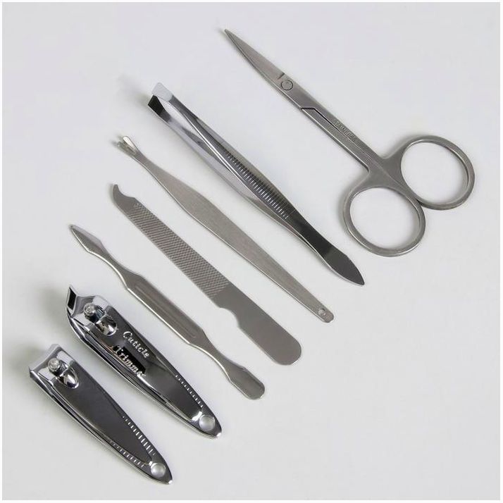 Картинка Набор маникюрный, 7 предметов, в футляре, цвет МИКС (№3671533) от магазина Мир детей Товары для Новорожденных