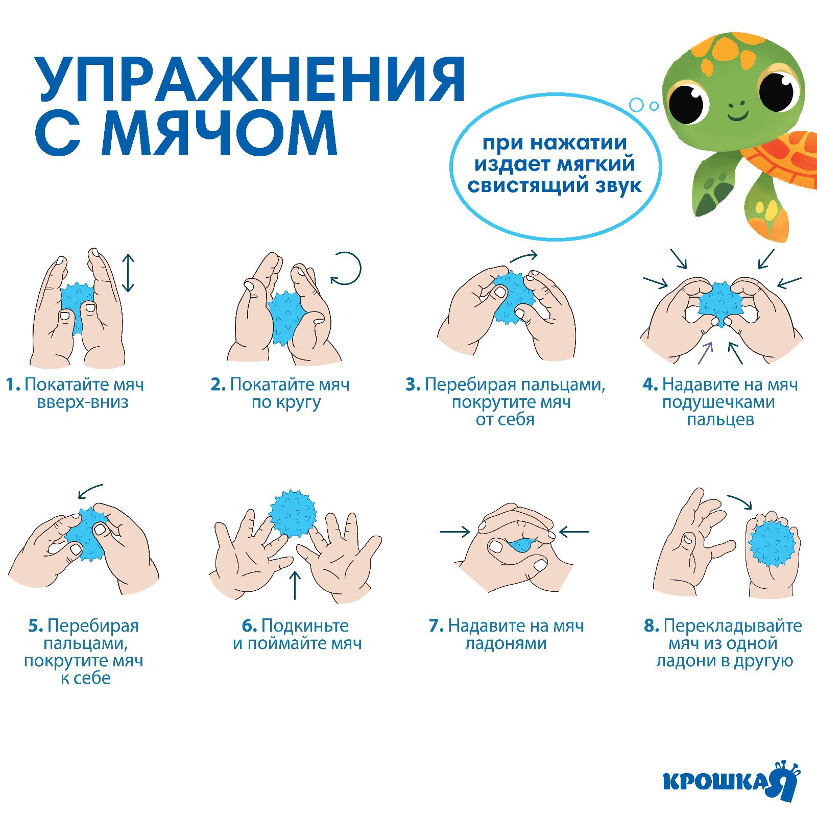 Картинка Набор для ванны "Дельфин", мочалка с игрушкой, 2 тактильных мячика, Крошка Я (№7412557) от магазина Мир детей Товары для Новорожденных