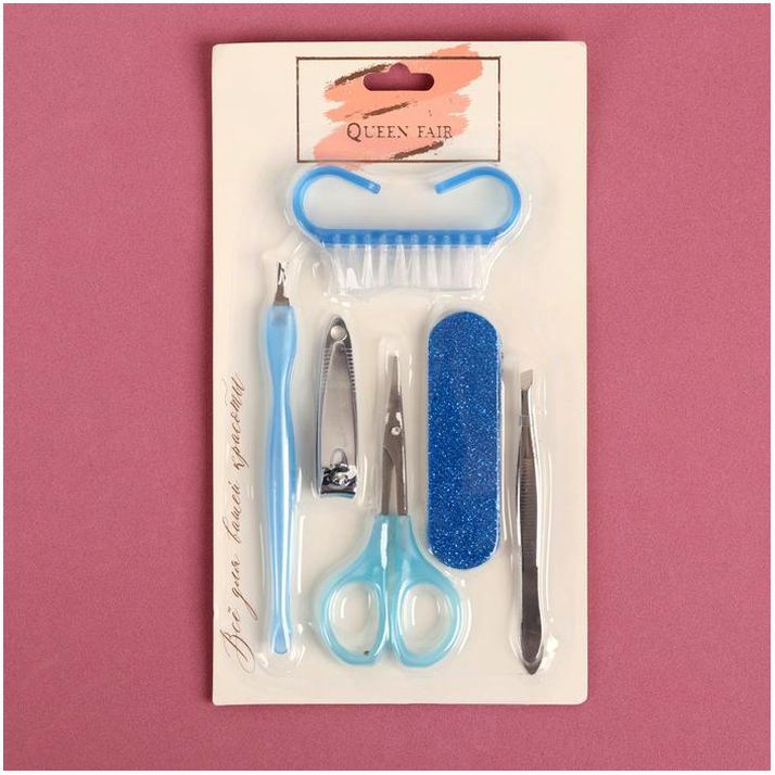 Картинка Набор маникюрный, 6 предметов, цвет МИКС (№1498219) от магазина Мир детей Товары для Новорожденных