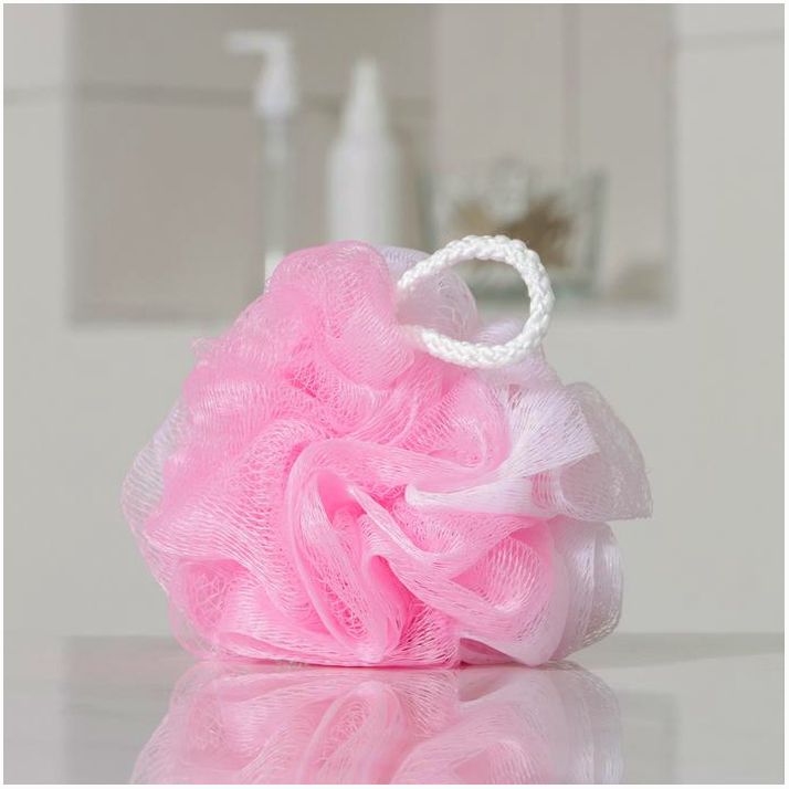 Мочалка для тела Доляна, двухцветная, 50 гр, цвет МИКС артикул анонс 4428533