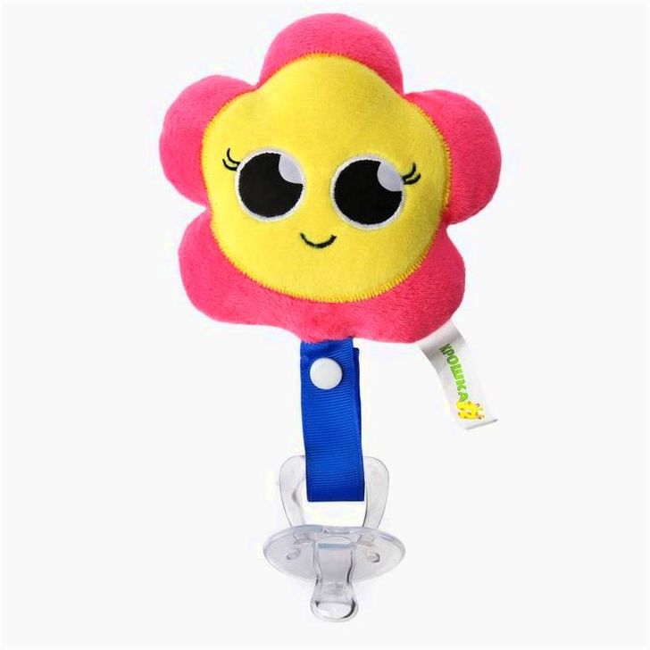 Пустышка/комфортер «Цветочек», силиконовая, с мягкой игрушкой от 3 мес артикул анонс 3612534