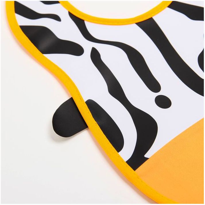 Картинка Нагрудник для кормления «Зебра» непромокаемый на кнопке, с карманом (№1026887) от магазина Мир детей Товары для Новорожденных