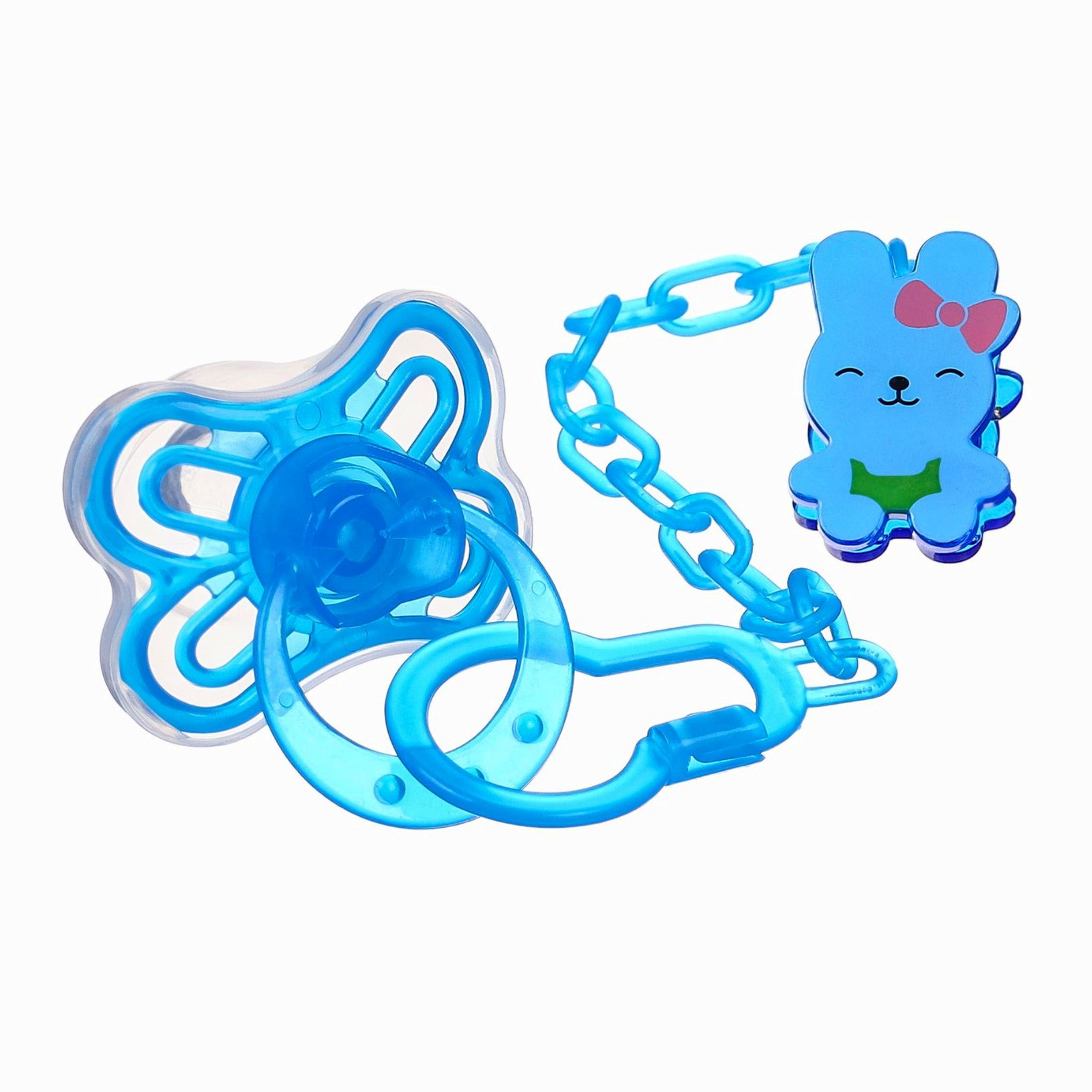 Набор Соска - пустышка с держателем, SL, КЛ +6 мес., с колпачком «Бабочка», голубой артикул анонс 9844075