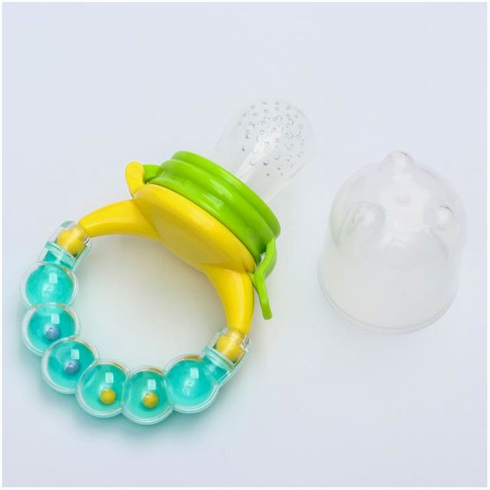 № 4313587 Ниблер для прикорма, с силиконовой сеточкой, ручка-погремушка, цвет зеленый