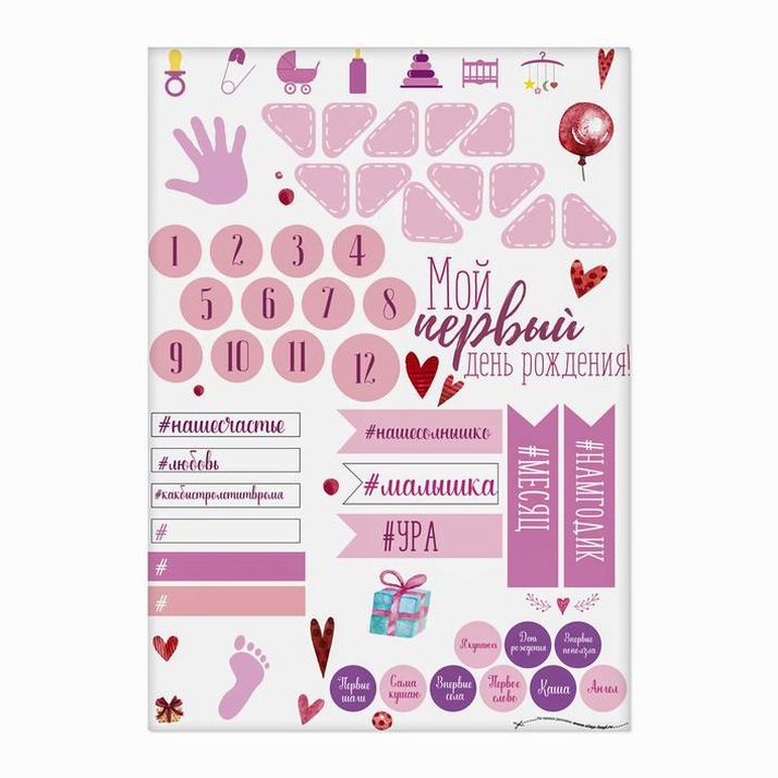 Картинка Плакат для новорожденной с наклейками "Я родилась" (№2811124) от магазина Мир детей Товары для Новорожденных