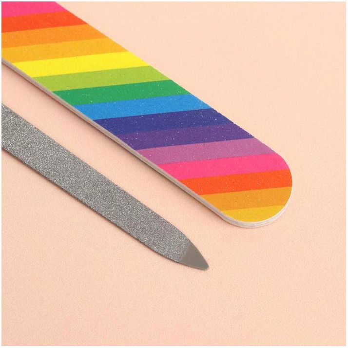 № 4103303 Набор маникюрный, 2 предмета, цвет чёрный/разноцветный