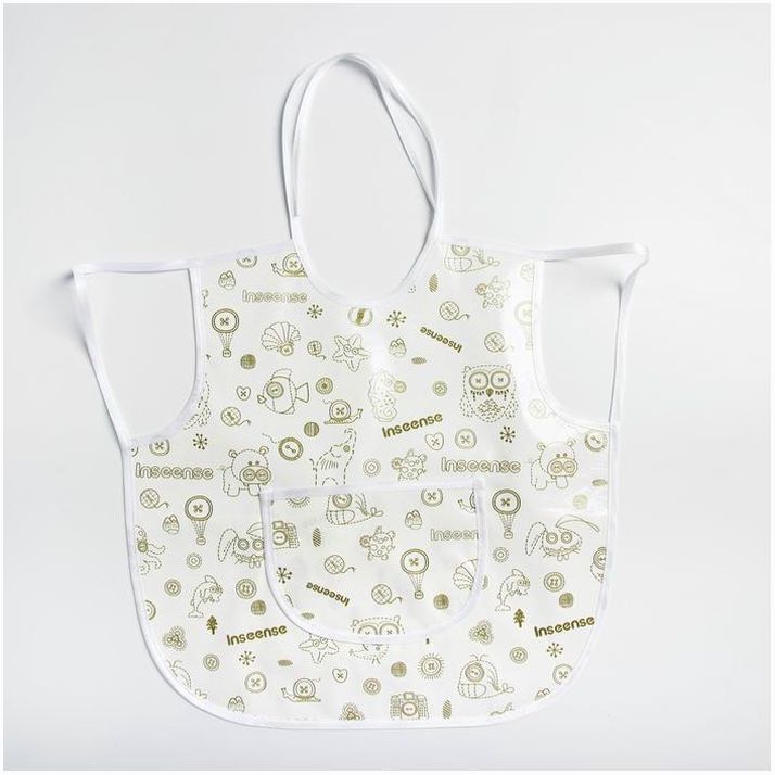 Фартук защитный 36х36 см., из клеенки с ПВХ покрытием, цвет белый с рисунком артикул анонс 4967117