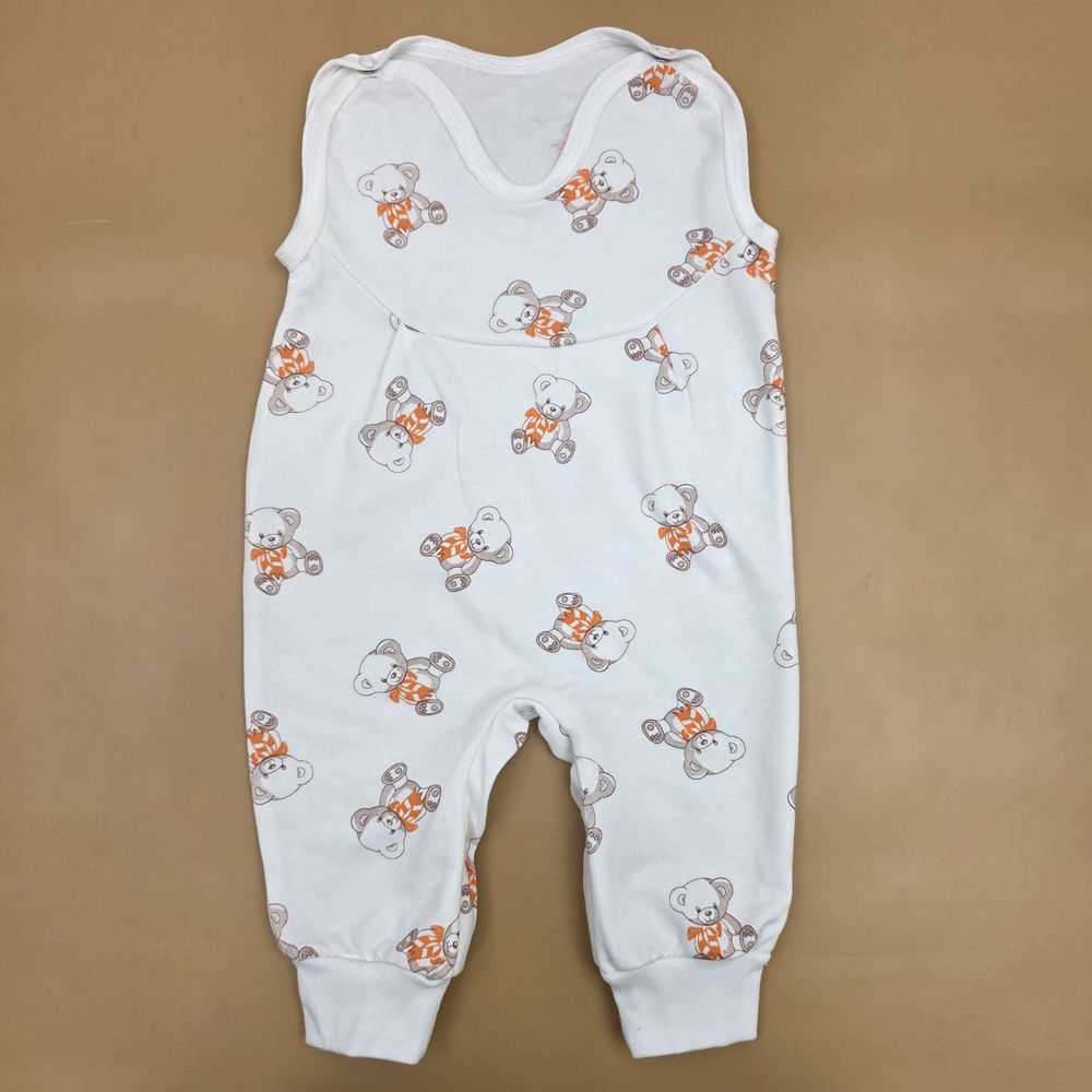 Ползунки на лямках №7 (футер, кнопки снизу и на плечах, без пяток) артикул анонс 16132-68МД