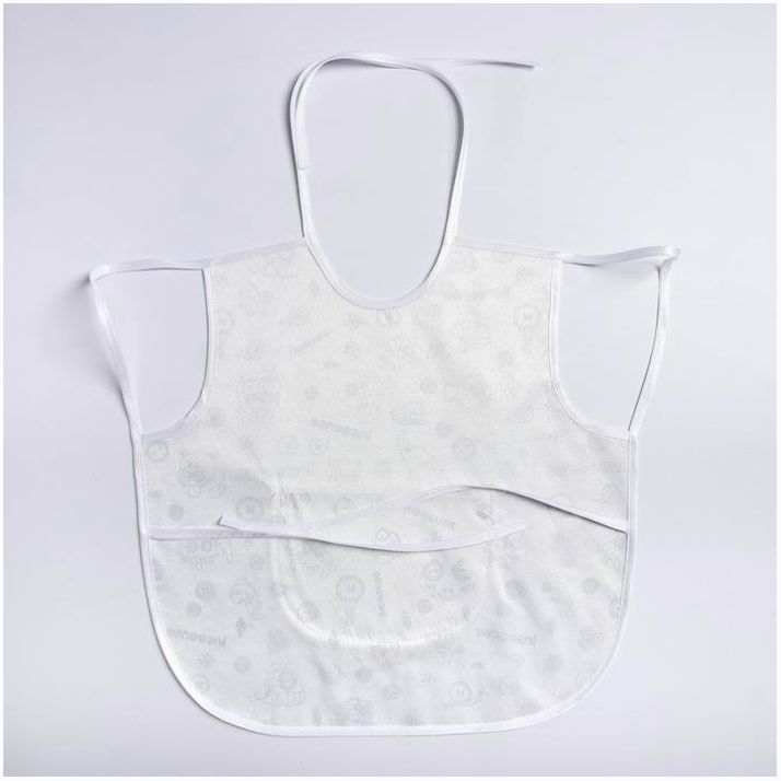 Картинка Фартук защитный 36х36 см., из клеенки с ПВХ покрытием, цвет белый с рисунком (№4967117) от магазина Мир детей Товары для Новорожденных